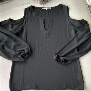 Chic Black Cold Shoulder Blouse